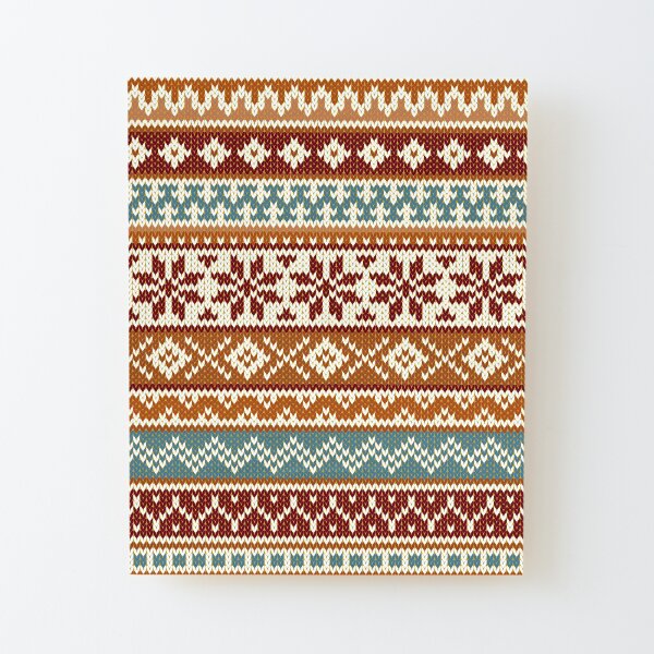 Fair Isle Fox Vibes Wood Mounted Print