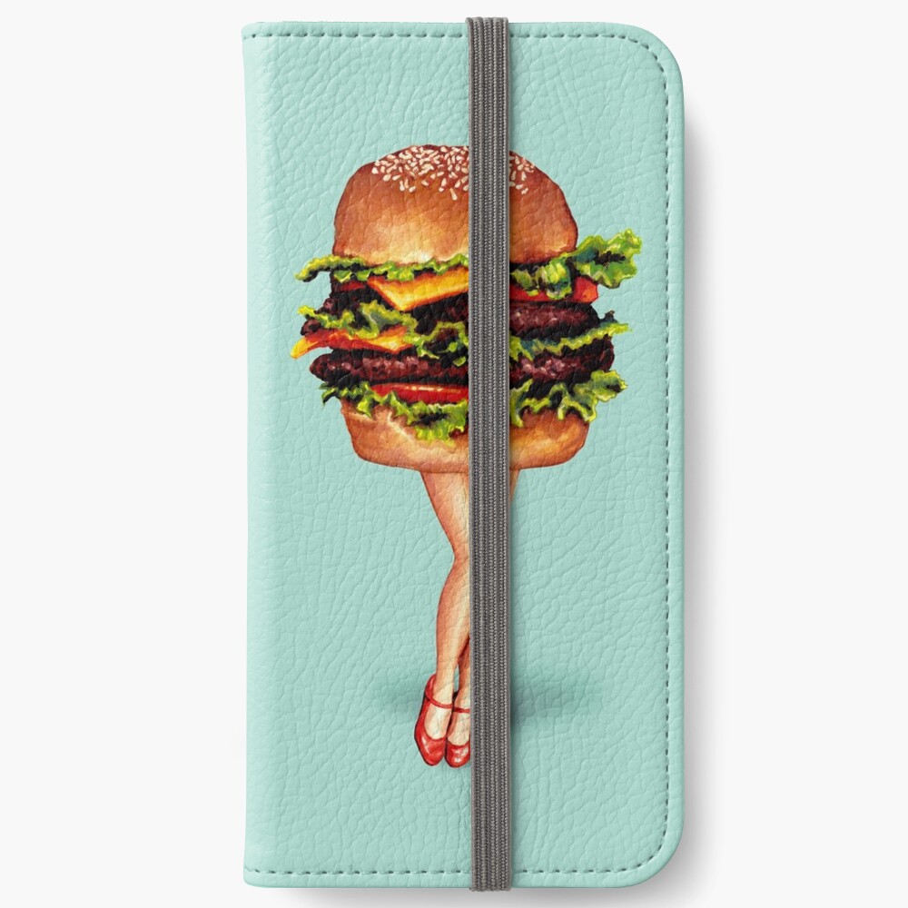 "Stacked" - Cheeseburger Girl iPhone Wallet