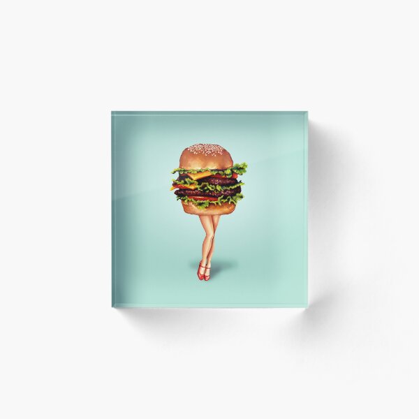 "Stacked" - Cheeseburger Girl Acrylic Block