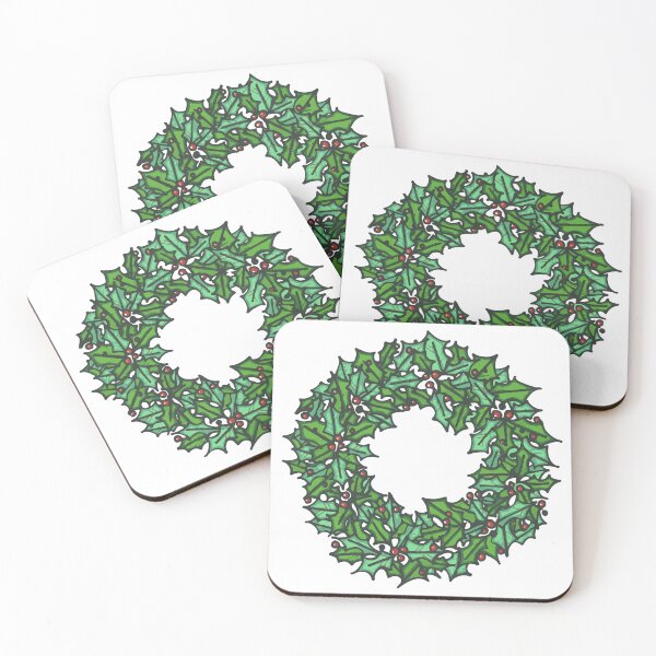 Item preview, Holiday Wreath - Holly & Berries designed and sold by ArtMarks.