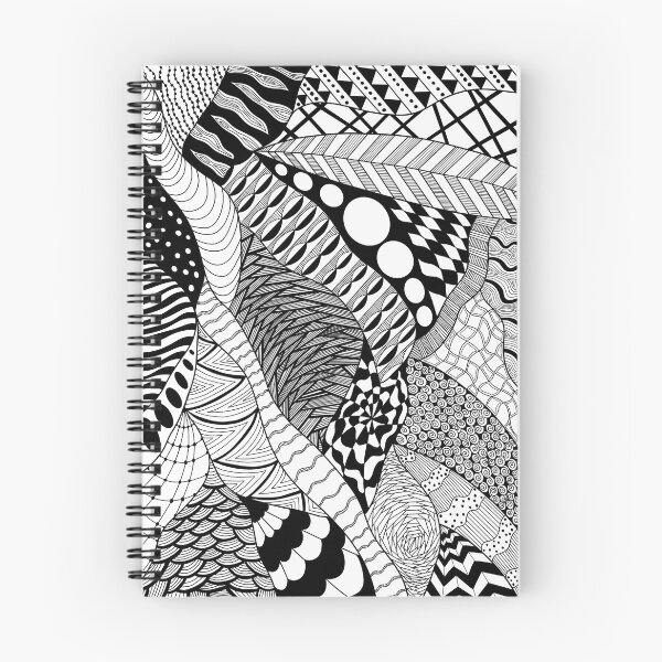 Artikelvorschau, Zentangle Zendoodle geometrische Schwarzweiss-Linie Kunst entworfen und verkauft von RobinLynneDes.
