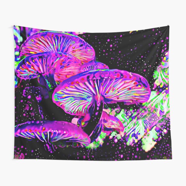 Glowlight Mushrooms Tapestry