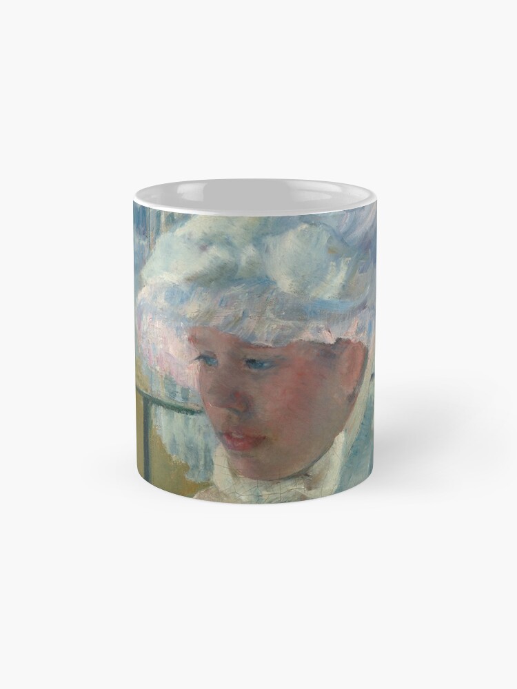 Alternate view of Young Girl at a Window With Dog Oil Painting by Mary Stevenson Cassatt Mug