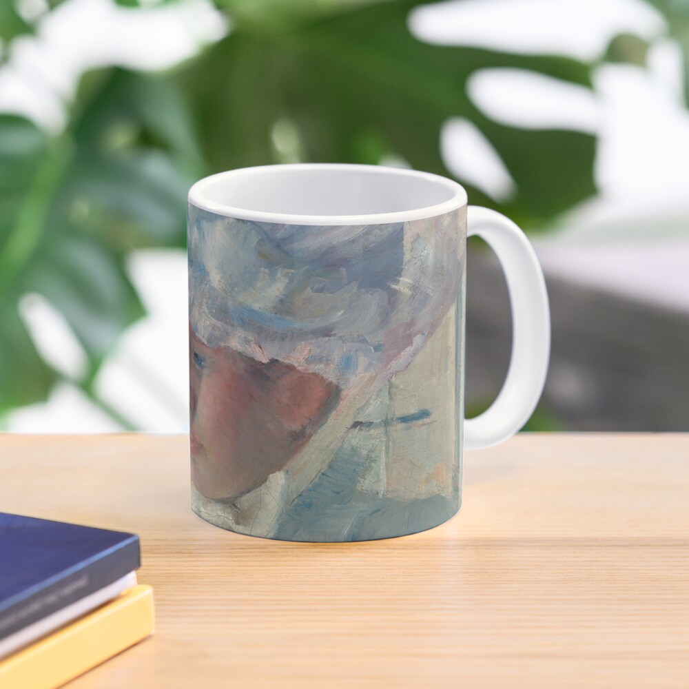Young Girl at a Window With Dog Oil Painting by Mary Stevenson Cassatt Mug
