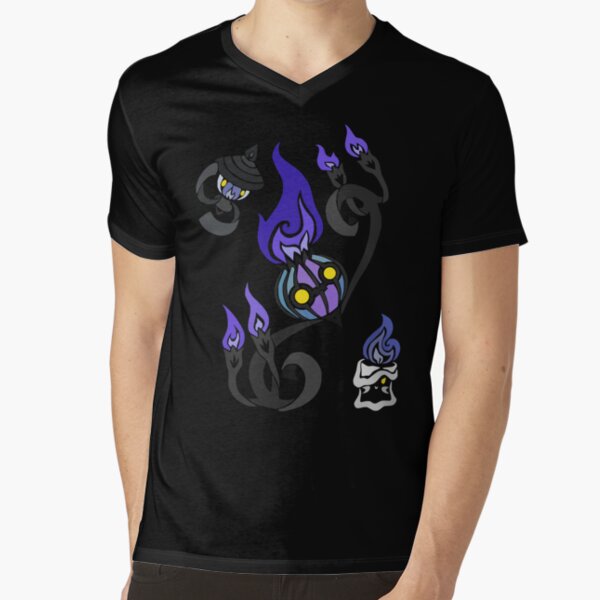 Flames of the Forgotten - Chandelure, Lampent and Litwick V-Neck T-Shirt