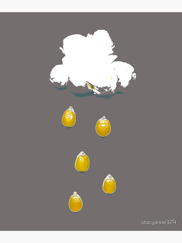 Discover Popcorn Movie Popcorn Cloud with Popcorn Kernel Rain Premium Matte Vertical Poster