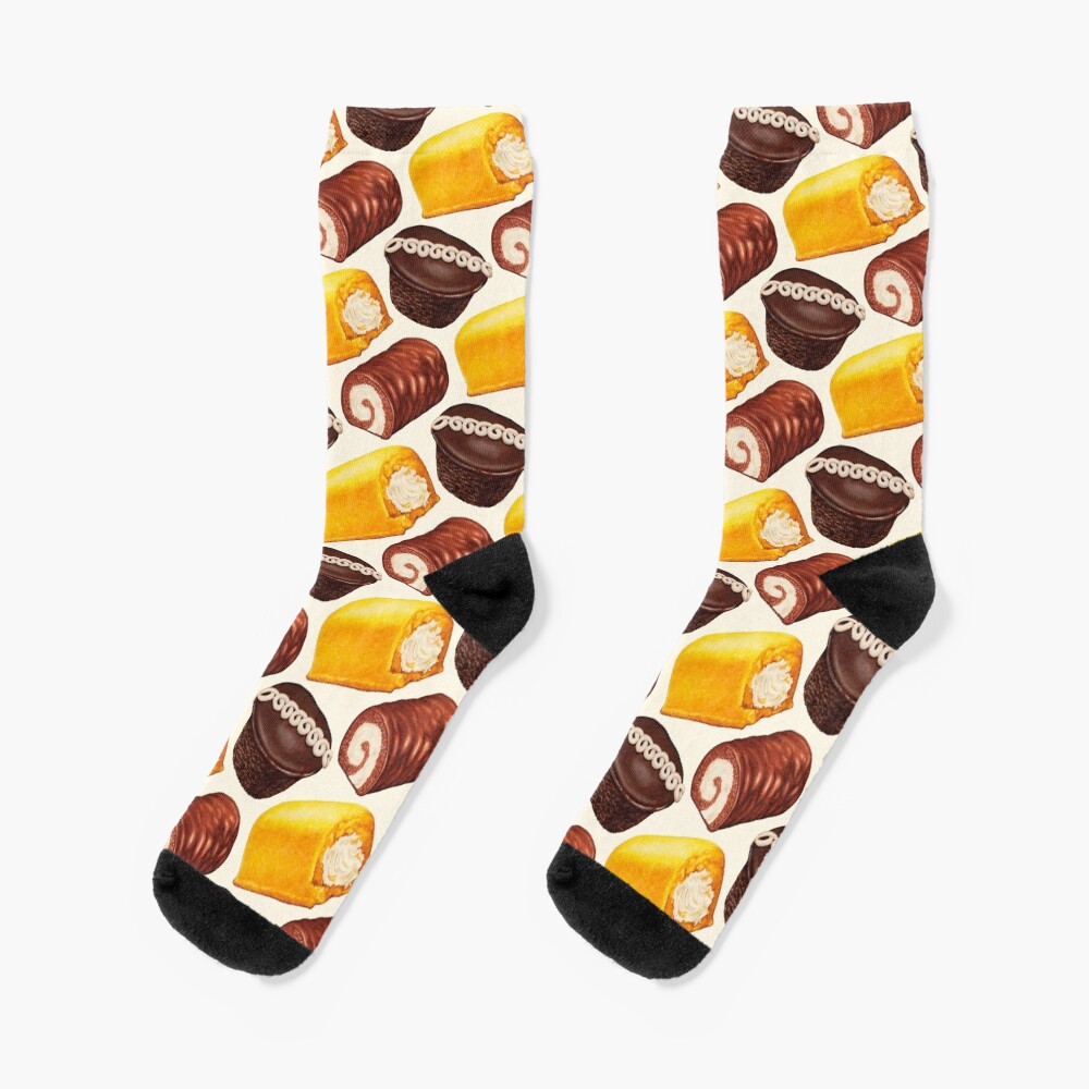 "Hostess Cakes Pattern" Socks by KellyGilleran Redbubble