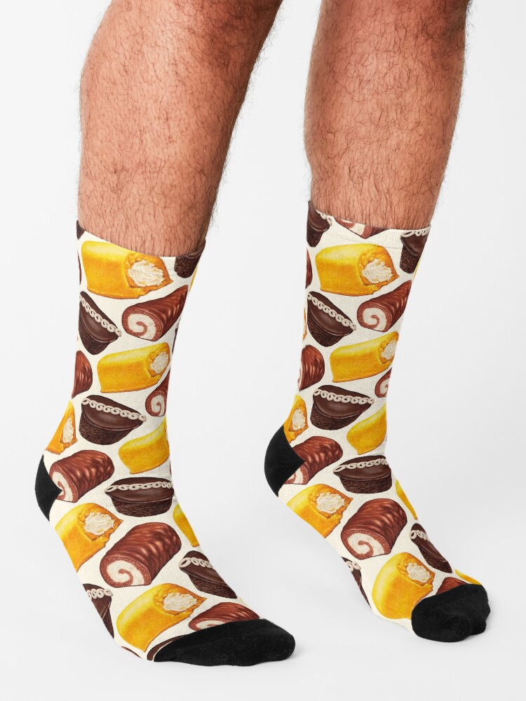 "Hostess Cakes Pattern" Socks by KellyGilleran Redbubble