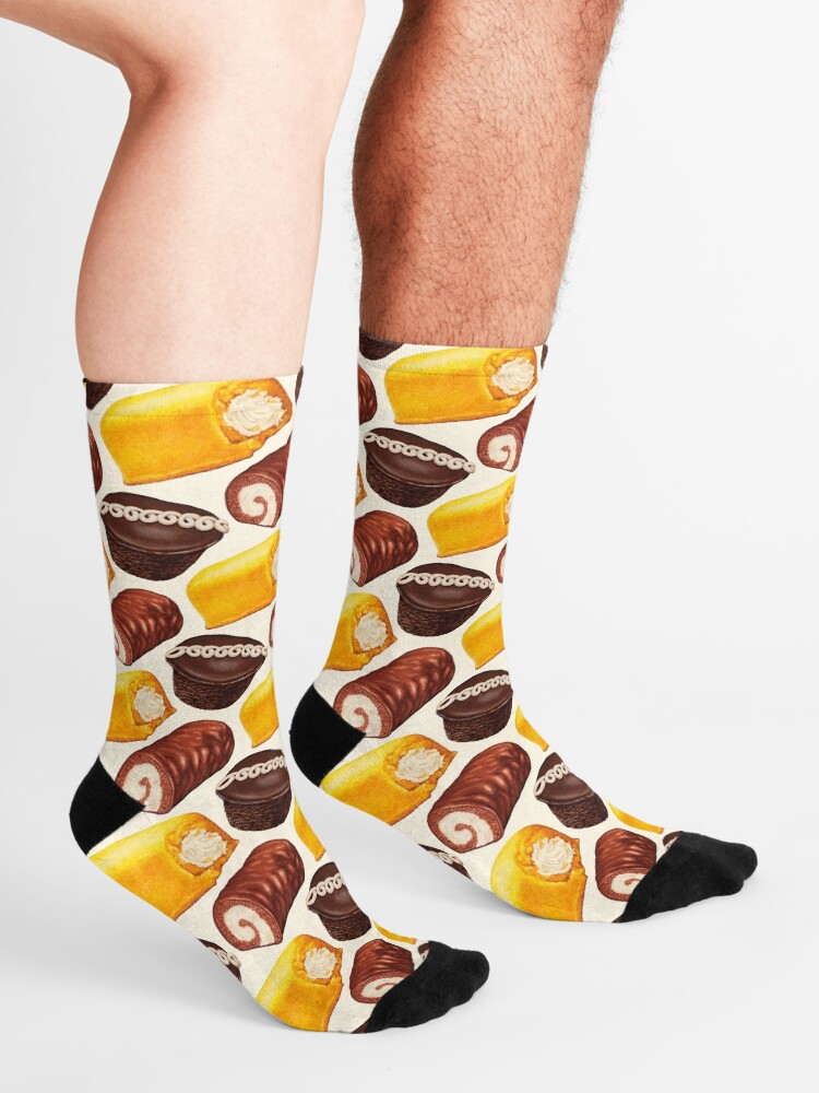 "Hostess Cakes Pattern" Socks by KellyGilleran Redbubble