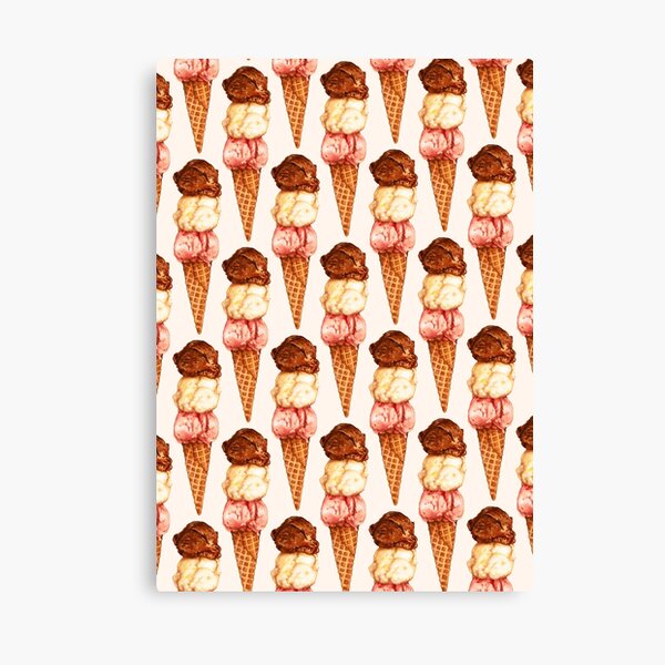 "Ice Cream Neapolitan Pattern" Canvas Print for Sale by KellyGilleran
