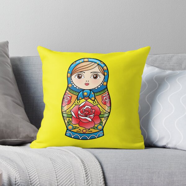 russian nesting doll Throw Pillow