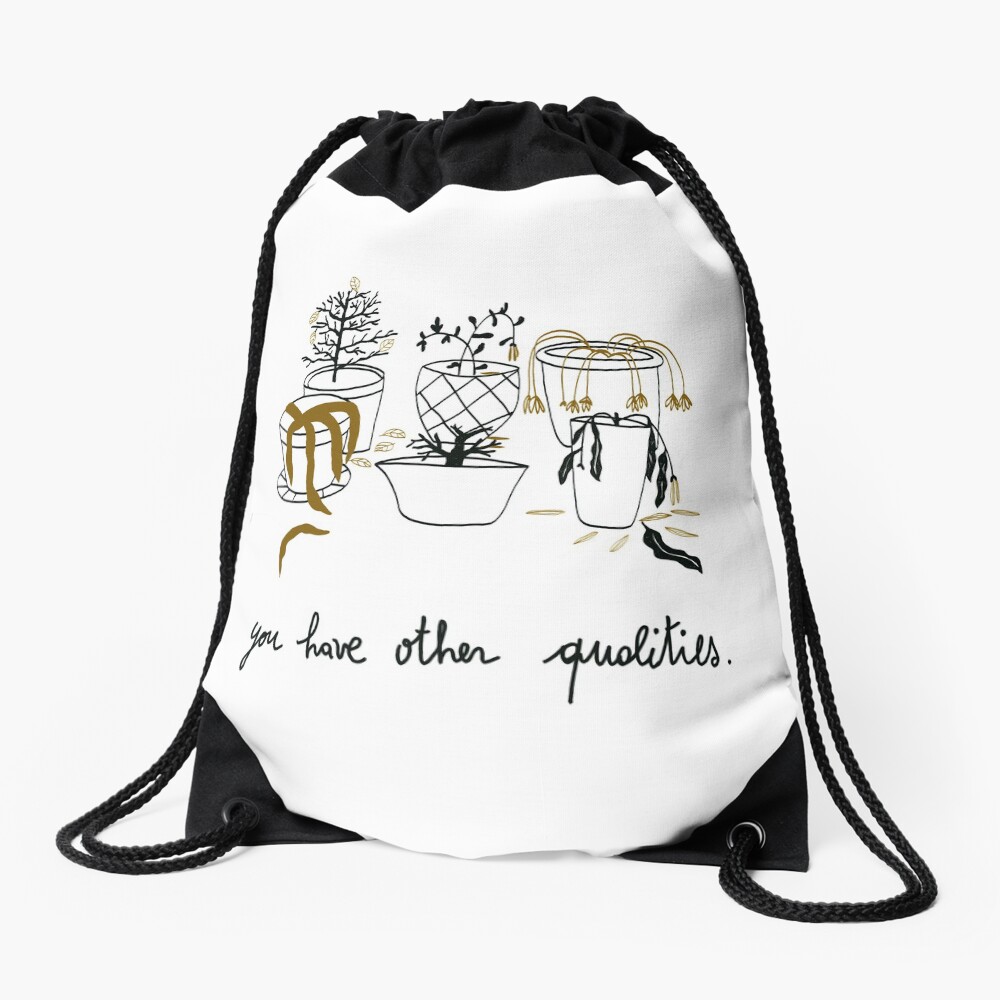 digital illustration with dead plants Drawstring Bag