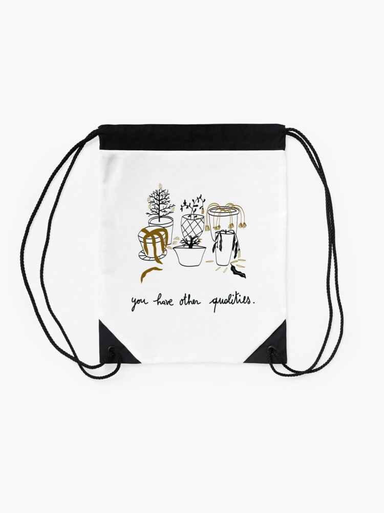 Alternate view of digital illustration with dead plants Drawstring Bag