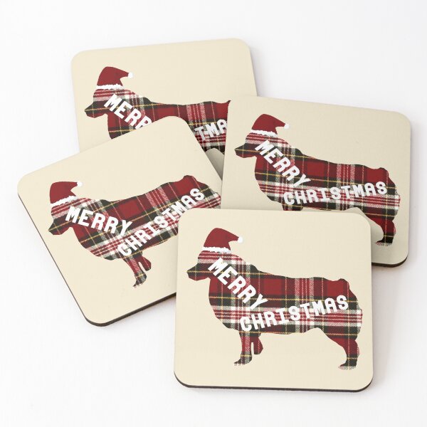 Item preview, Merry Christmas Australian Shepherd in Santa Hat designed and sold by PawsitiveGifts.
