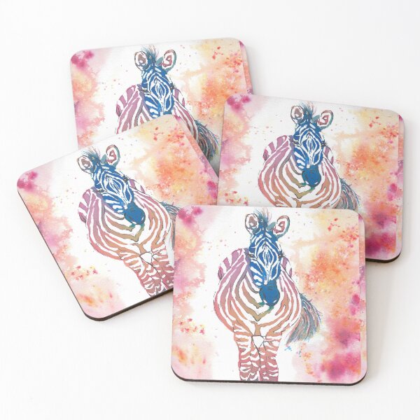 Item preview, Colourful Zebra watercolour illustration designed and sold by LearsInteriors.