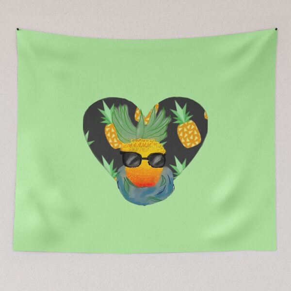 Item preview, Pineapple wearing sunglasses with a heart. designed and sold by Teal-Cookie.