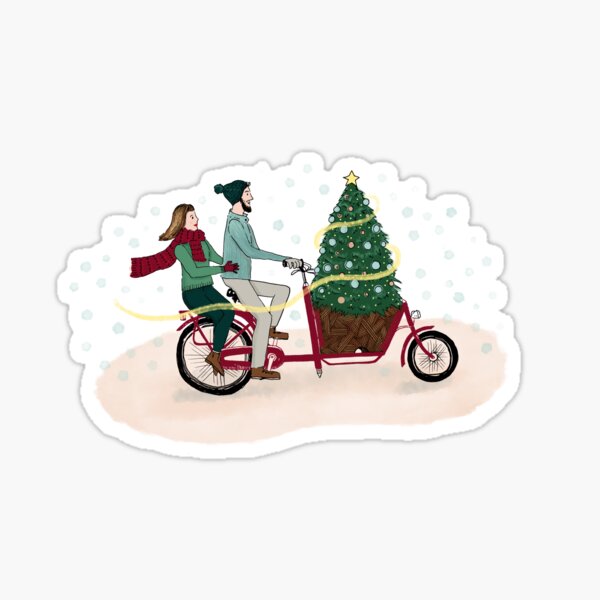 Bakfiets Kerstboom | Cargo Bike Christmas Tree Sticker