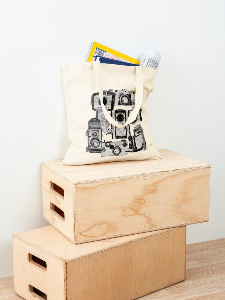 Alternate view of Vintage Camera Collage in Reverse Print Tote Bag