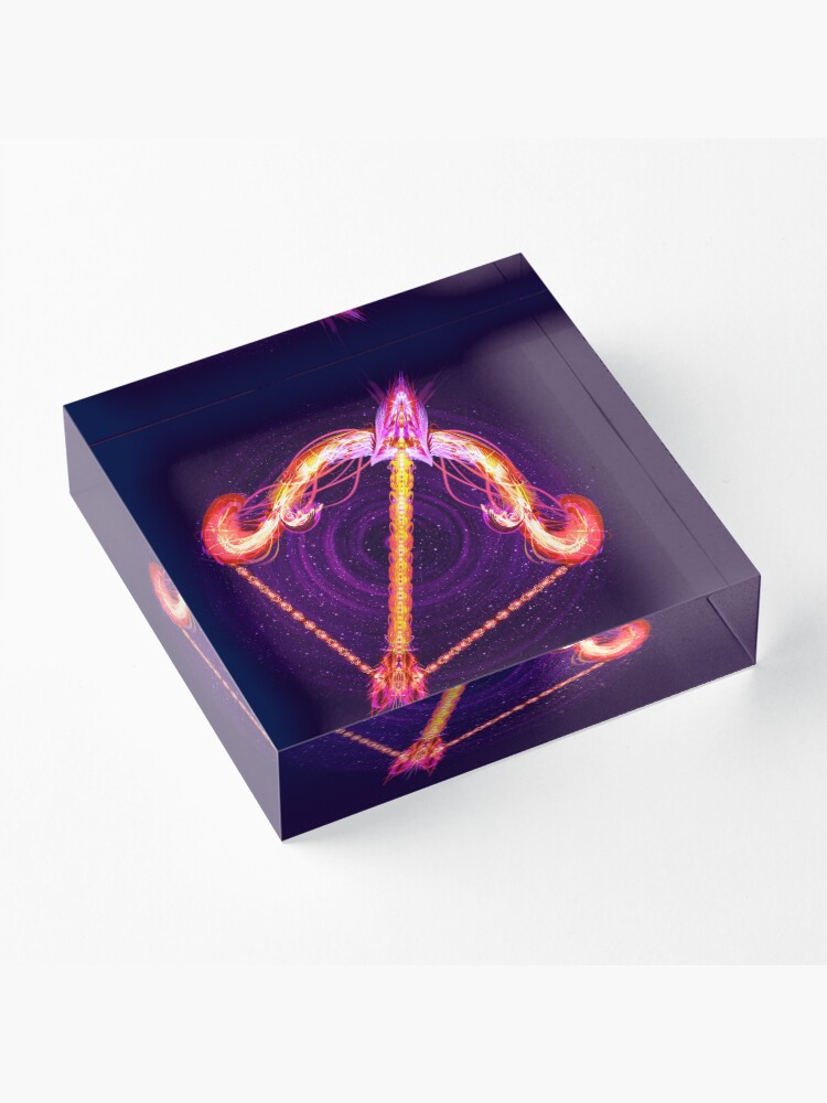 Alternate view of Sagittarius Zodiac Lightburst Acrylic Block