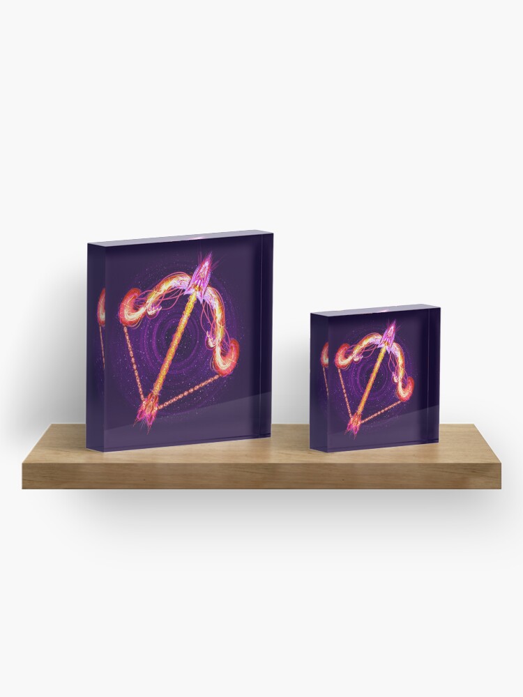 Alternate view of Sagittarius Zodiac Lightburst Acrylic Block