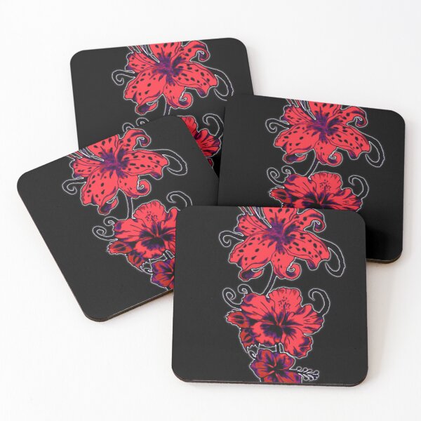 Item preview, Raspberry Red Flowers designed and sold by Dioscuri Digital.