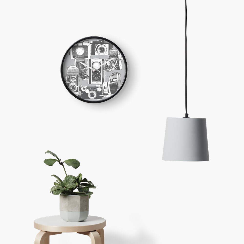 Vintage Camera Collage Clock