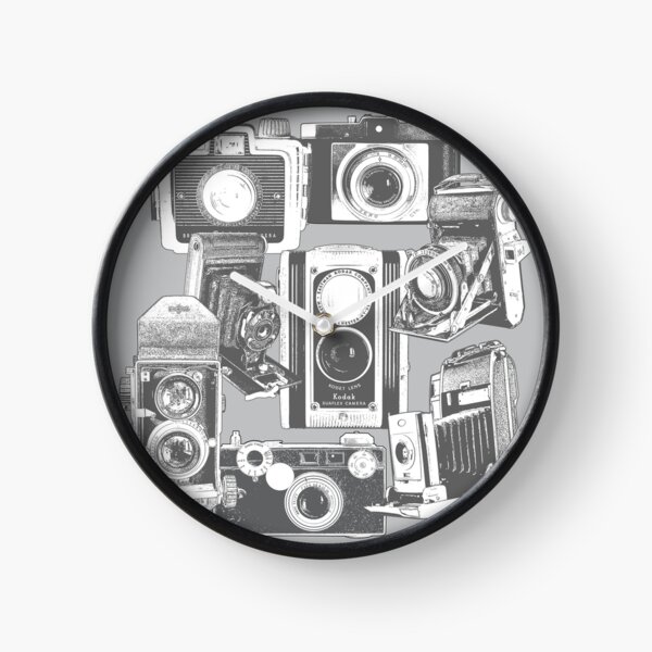 Vintage Camera Collage Clock