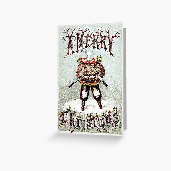 Victorian Christmas Pudding Greeting Card