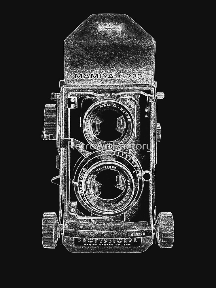 Mamiya C220 with White Outline by RetroArtFactory