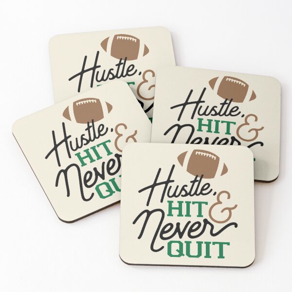 Item preview, Motivational Inspirational and Positive quote - Hustle hit and never quit typography text art by Word Fandom - wordfandom designed and sold by Kerry Pritchard.