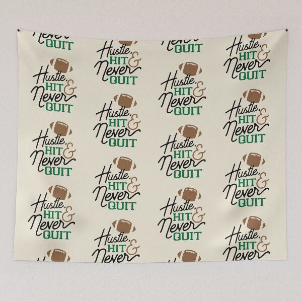 Item preview, Motivational Inspirational and Positive quote - Hustle hit and never quit typography text art by Word Fandom - wordfandom designed and sold by Kerry Pritchard.