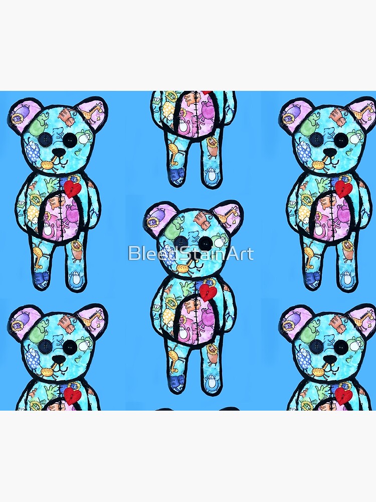 "Blue Teddy Bear" Throw Blanket for Sale by BleedStainArt Redbubble