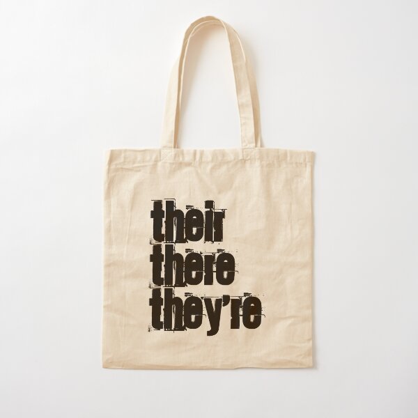 Their There They're Homophones Design Cotton Tote Bag