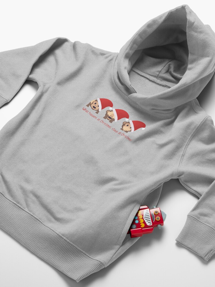 Alternate view of What happens at Christmas, stays at Christmas! Toddler Pullover Hoodie