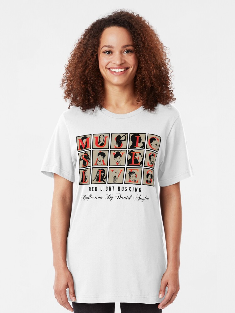 Alternate view of Music Saves Lives Slim Fit T-Shirt