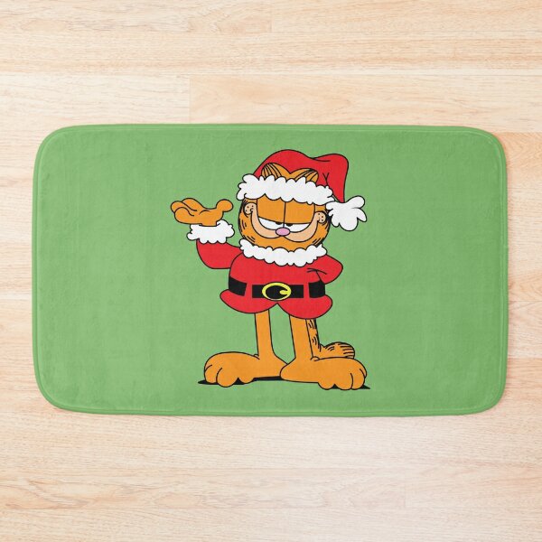 Garfield as Santa Claus in Christmas mood Bath Mat