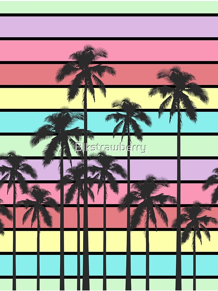 Colorful Summer Stripes with Tropical Palm Trees by Blkstrawberry