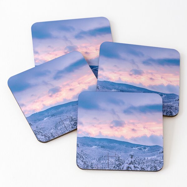Item preview, Deep Powder Trees // Fire Orange and Blue Sunset in the Rockies designed and sold by catbyrdcolorado.