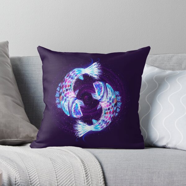 Pisces Zodiac Lightburst Throw Pillow