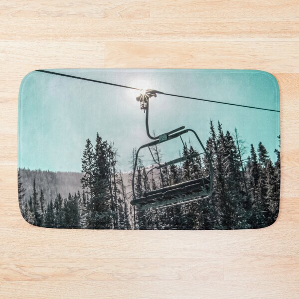 Item preview, Empty Skilift // Dark Blue and Teal Snowboarding Dreaming of Winter designed and sold by catbyrdcolorado.