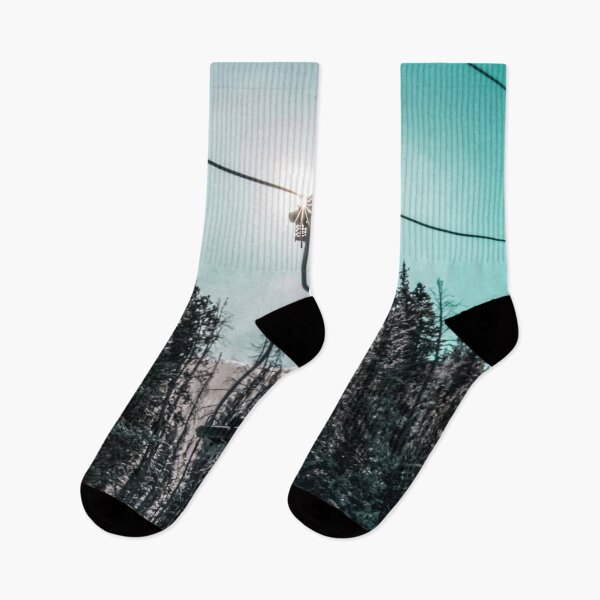Item preview, Empty Skilift // Dark Blue and Teal Snowboarding Dreaming of Winter designed and sold by catbyrdcolorado.