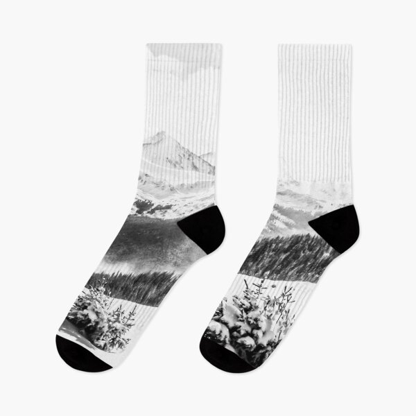 Item preview, Fresh Snow Dust // Black and White Powder Day on the Mountain designed and sold by catbyrdcolorado.