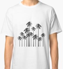 Black and White Exotic Tropical Palm Trees Classic T-Shirt