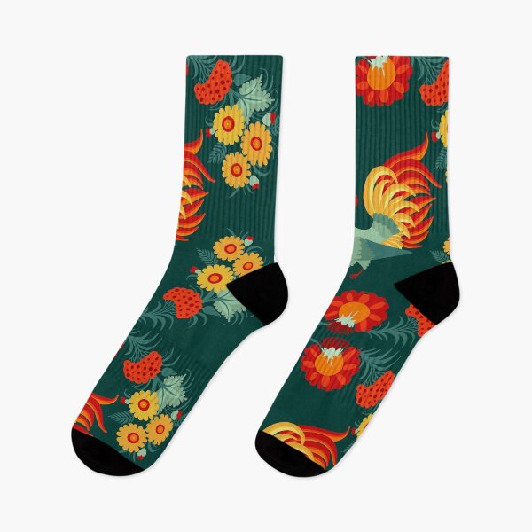Item preview, Ukrainian Folk Flowers on Green designed and sold by Bethany Gustafson.