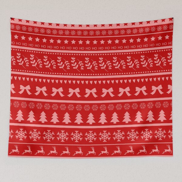 Item preview, Red and Pink Ugly Christmas Sweater Pattern - Festive Print Designed by Design by Cheyney designed and sold by designbycheyney.