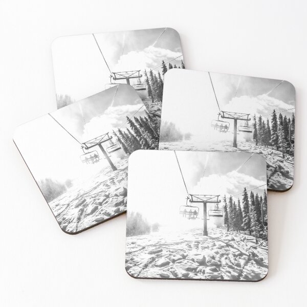 Item preview, Powder on the Hill // Black and White Skilift Shot on a Deep Snowday designed and sold by catbyrdcolorado.