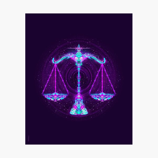 Libra Zodiac Lightburst Photographic Print