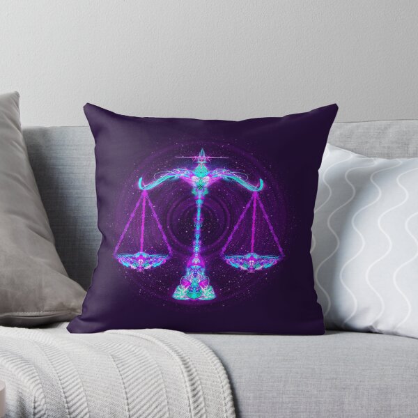 Libra Zodiac Lightburst Throw Pillow