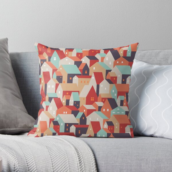 Little town. Throw Pillow