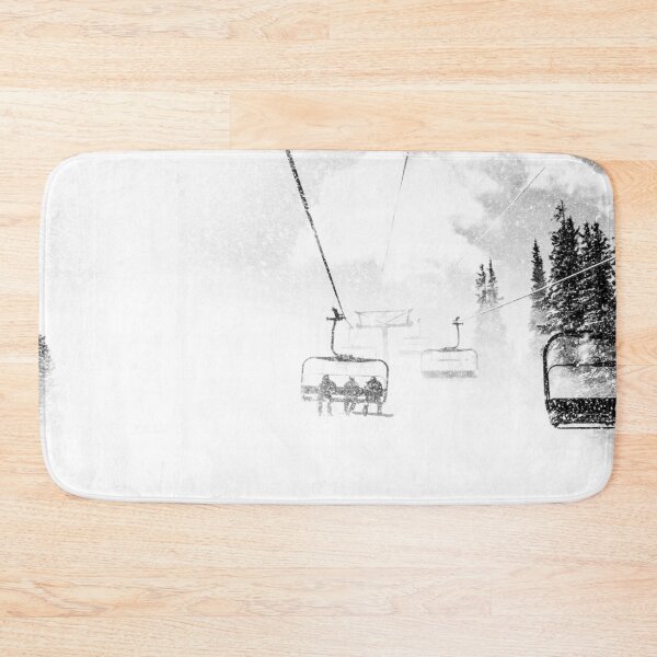 Item preview, Snow Blasted // Black and White Ride on the Skilift in Blizzard Wind designed and sold by catbyrdcolorado.